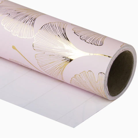 Wrapaholic-Gold-Foil-Ginkgo-Design- Gift-Wrapping- Paper-Roll-1  