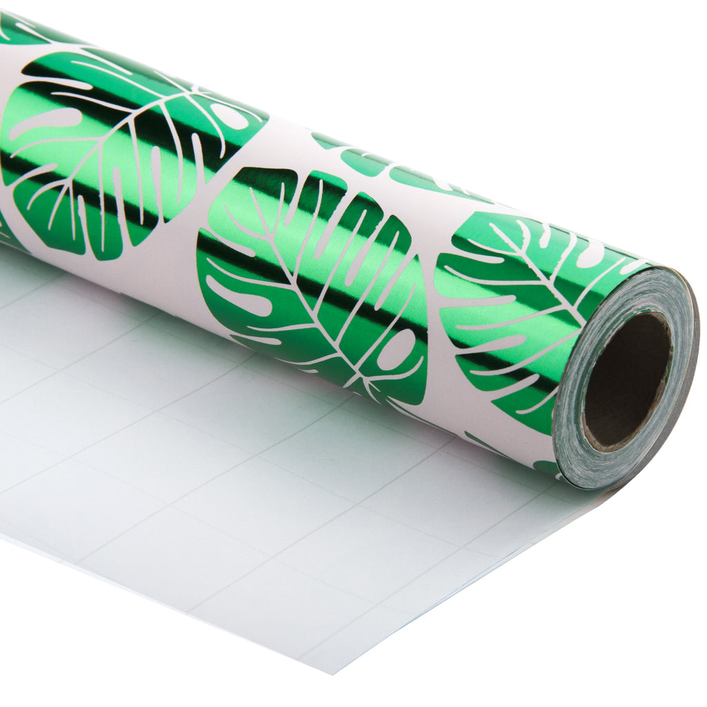 Wrapping Paper Roll Mini Roll Green Golden Foil Design With - Temu