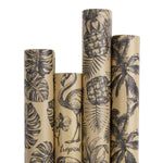 Wrapaholic-Kraft- Wrapping-Paper-Black-Tropical-Element-1