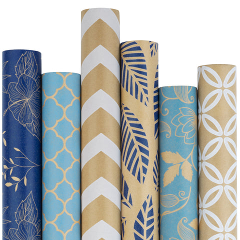Wrapaholic-Kraft-Wrapping-Paper-Navy-Blue-1