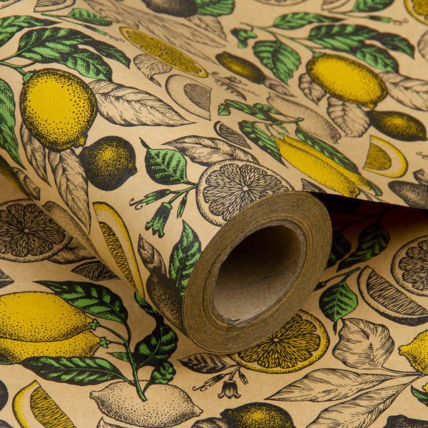 Wrapaholic Lemon Kraft Gift Wrapping Paper – WrapaholicGifts