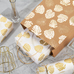 Wrapaholic Medium Size Foil Gold Kraft Gift Bags with Tissue Paper-4 Pack-3