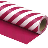 Wrapaholic-Medium-Violet Red-and-Stripes -Design-Reversible-Gift- Wrapping-Paper-1
