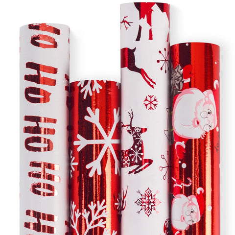 Metallic Brush Wrapping Paper Roll, Red 16.5' – WrapaholicGifts