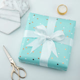 Wrapaholic-Mint-Color-with -Gold-Foil-Dots -Design-Gift-Wrapping- Paper-Roll-3