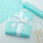 Wrapaholic-Mint-Color-with -Gold-Foil-Dots -Design-Gift-Wrapping- Paper-Roll-4
