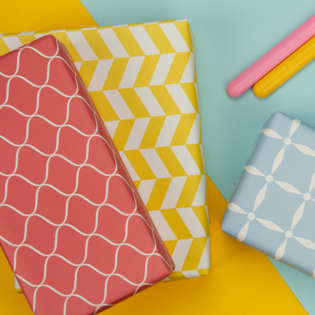 Geometry Gift Wrap Paper Flat Sheet 6pcs/Roll WrapaholicGifts