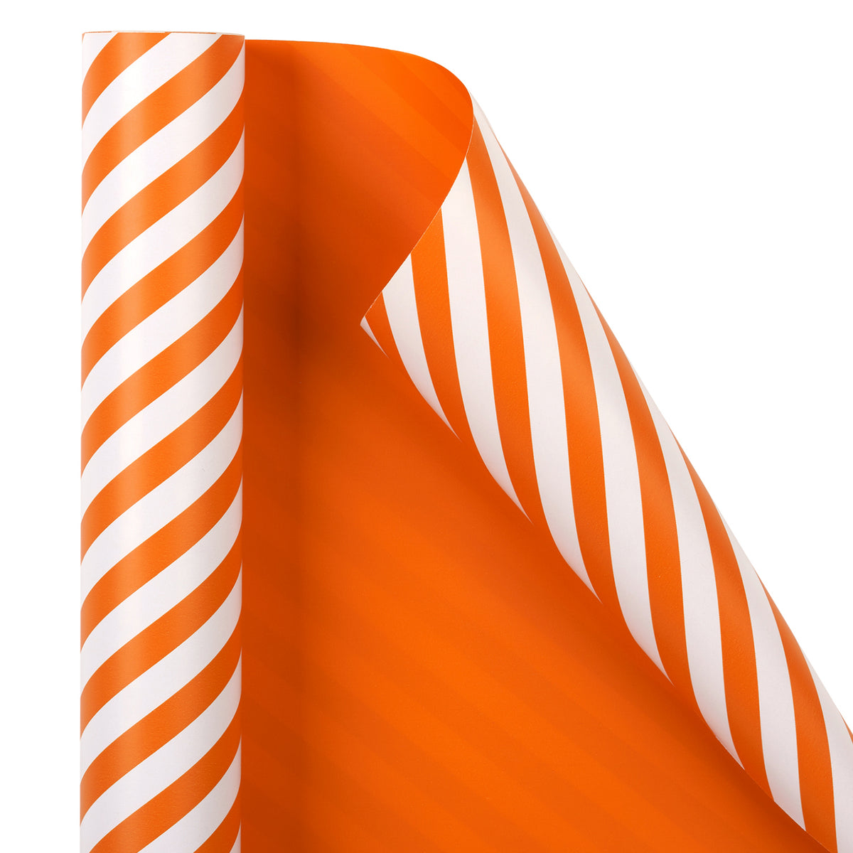 Wrapaholic Orange and Stripe Design Reversible Gift Wrapping Paper ...