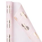 Wrapaholic-Pastel-Pink- Color-with-Foil-Pineapple- Design-Gift-Wrapping-Paper-Roll-2