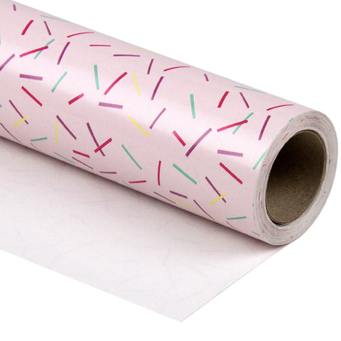 Wrapaholic-Pink-Color-with-Colorful-Line-Segment-Print-Gift-Wrapping-Paper-Roll-1