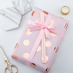 Wrapaholic-Pink-Color-with- Rose-Gold-Foil Polka-Dots- Design-Gift-Wrapping-Paper-Roll-5