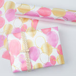 Wrapaholic-Pink-Purple-Gold-Print-Celebrating-Balloon-Design Gift-Wrapping-Paper-Roll-4