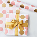 Wrapaholic-Pink -with-Gold-Print-Dots- Design-Gift- Wrapping- Paper-Roll-4
