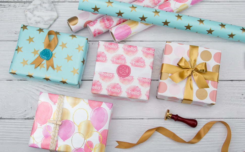 Wrapaholic Pink and Gold Lines Print Gift Wrapping Paper Roll –  WrapaholicGifts