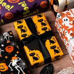Wrapaholic-Pumpkin-and-Black-Cat-Design-Gift Wrapping-Paper-Sheet-2