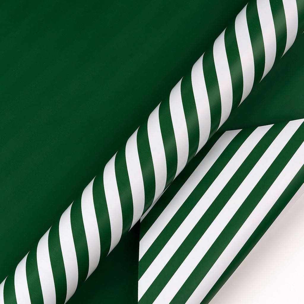 Green Striped Christmas Wrapping Paper