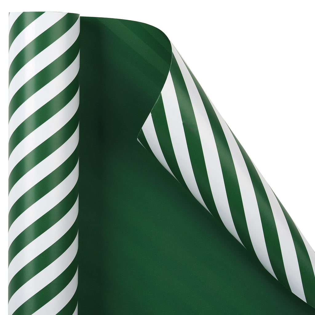 Wrapaholic Reversible Dark Green and Stripes Design Gift Wrapping Pape – WrapaholicGifts