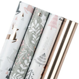Wrapaholic-Rose-Gold-and- Grey-Holiday-Design-with-Metallic-Foil-Shine-Christmas-Gift-Wrapping-Paper-Roll-4 Rolls-1