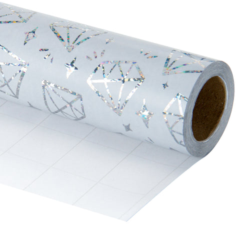 Wrapaholic-Silver-Diamond -Design-with -Matallic-Foil -Shine-Gift-Wrapping -Paper-Roll-1