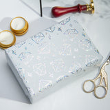 Wrapaholic-Silver-Diamond -Design-with -Matallic-Foil -Shine-Gift-Wrapping -Paper-Roll-4