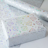 Wrapaholic-Silver-Diamond -Design-with -Matallic-Foil -Shine-Gift-Wrapping -Paper-Roll-6