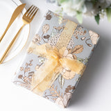 Wrapaholic-Vintage-Floral-Printed-on-Silver-Pearlized-Paper-Gift-Wrapping-Paper-Roll-5