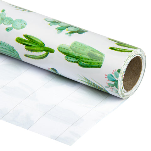 Wrapaholic-Watercolor-Cactus-Print-Gift-Wrapping-Paper-Roll-1