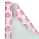 Wrapaholic- Watercolor-Pink with-White-Hello-Design-Gift-Wrapping-Paper-Roll-3