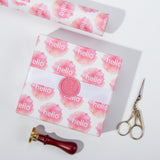 Wrapaholic- Watercolor-Pink with-White-Hello-Design-Gift-Wrapping-Paper-Roll-6