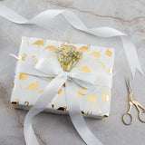 Wrapaholic- White-with- Gold-Foil-Flamingo-Gift- Wrapping-Paper-Roll-5