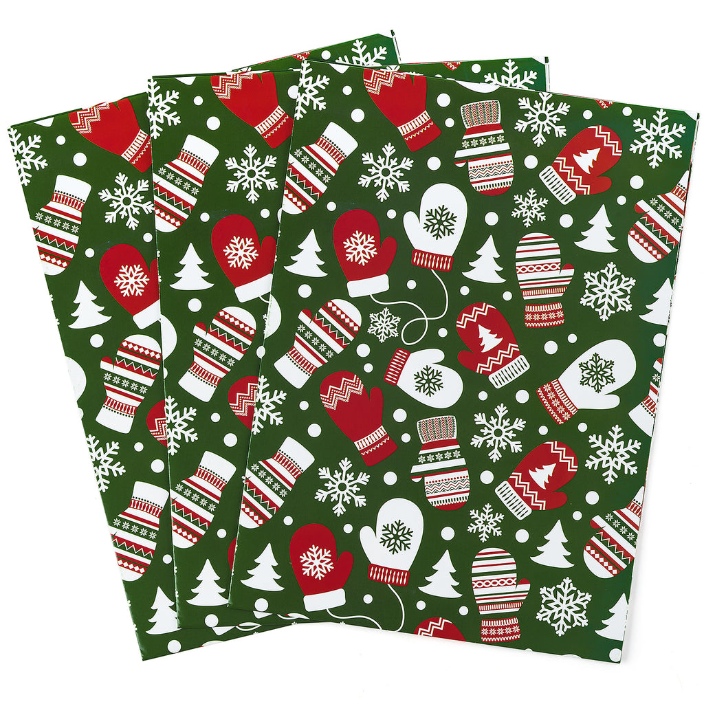6pcs Kraft Wrapping Paper Christmas Tree Pattern Gift Wrap Thick
