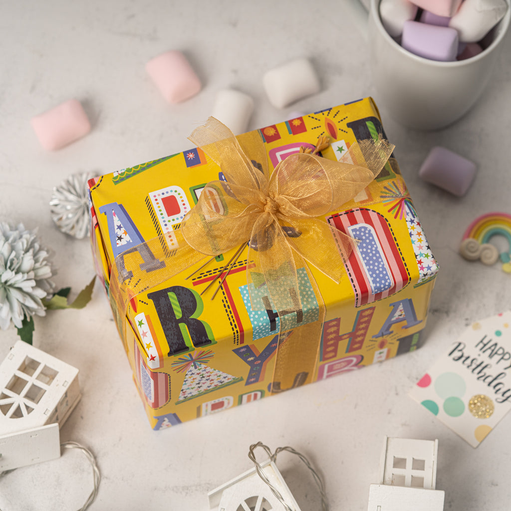 Birthday Gift Wrap Paper Flat Sheet 4pcs/Pack Surprise – WrapaholicGifts