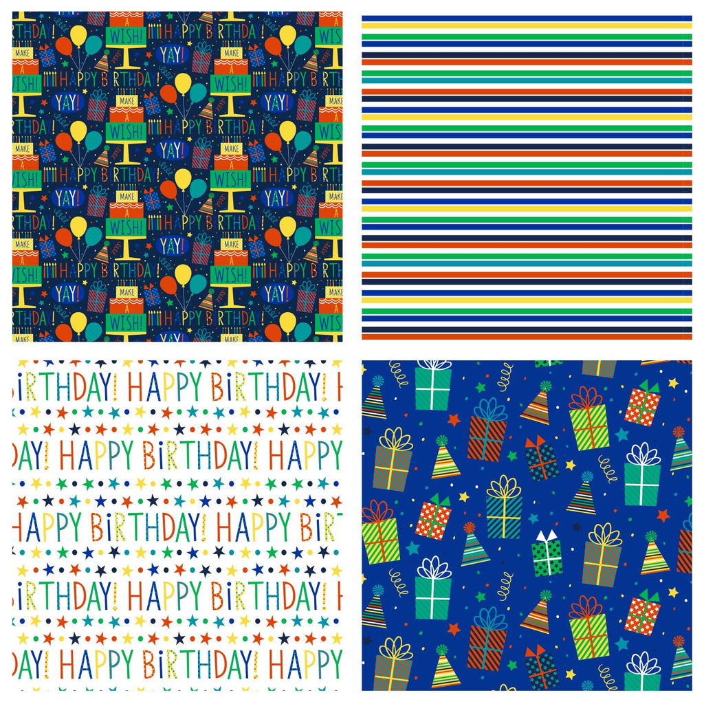 Birthday Gift Wrap Paper Flat Sheet 4pcs/Pack Surprise – WrapaholicGifts
