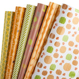 Wrapaholic- Wrapping-Paper-Sheet- Folded-Flat-6-Different- Autumn-Design (45.2 sq. ft.ttl.) - 27.5 inch X 39.4 inch-Per- Sheet-1
