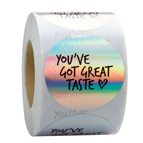 500ct You've Got Great Taste Stickers Laser Silver