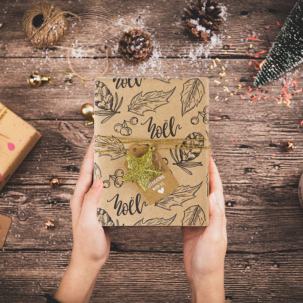 Wrapaholic Vintage Traditional Christmas Kraft Gift Wrapping Paper