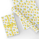 Custom Flat Wrapping Paper for Birthday, Holiday, Summer - Summer Lemon Wholesale Wraphaholic