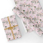 Custom Flat Wrapping Paper for Wedding, Birthday, Mothers Day, Congrats- Elegant Lily Floral with Butterfly in Pink Wholesale Wraphaholic