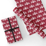 Custom Flat Wrapping Paper for Holiday, Party, Celebration - Christmas Buffalo Reindeer Wholesale Wraphaholic