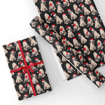 Custom Flat Wrapping Paper for Christmas, Holiday, Dog Lovers - French Bulldog with Christmas Hat Wholesale Wraphaholic