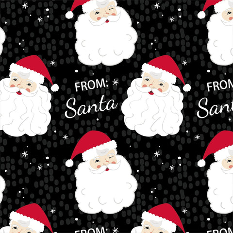 Personalizable Flat Wrapping Paper for Christmas, Xmas, Holiday- Cute Santa  Wear Red Hat, Red & Black, Bulk Wrapping Paper Printed – WrapaholicGifts