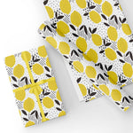 Custom Flat Wrapping Paper for Birthday, Holiday, Christmas - Lemon Fruit Yellow Wholesale Wraphaholic