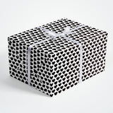 Custom Flat Wrapping Paper for Birthday, Holiday - Black & White Love Heart Wholesale Wraphaholic