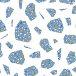 Custom Flat Wrapping Paper for Birthday, Holiday,Baby Showers - Fun Luxury Blue Terrazzo Wholesale Wraphaholic
