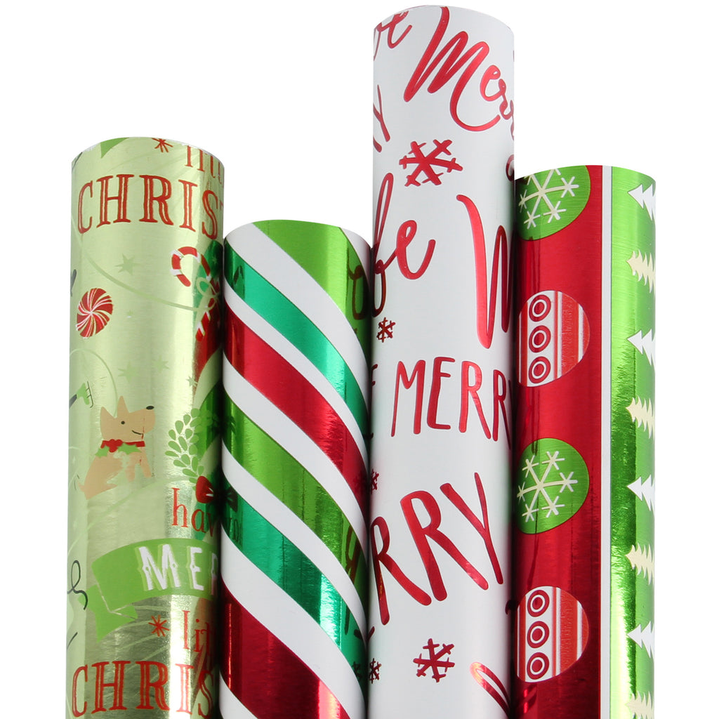 Solid Color Gift Wrapping Paper Roll Set, 4 Rolls/ Set – WrapaholicGifts