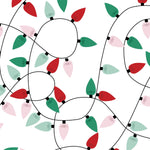 Custom Flat Wrapping Paper for Christmas - Traditional Christmas Lights, Red & Green Wholesale Wraphaholic