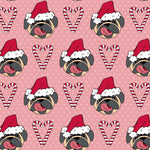 Custom Flat Wrapping Paper for Christmas - Puppies Wear Red Christmas Hat Wholesale Wraphaholic