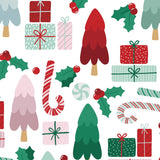 Custom Flat Wrapping Paper for Christmas - Red & Green Xmas Tree and Gift Wholesale Wraphaholic
