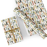 Custom Flat Wrapping Paper for Birthday, Kids, Boys & Girls, Adults - Tribal Feathers Wholesale Wraphaholic