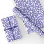 Custom Flat Wrapping Paper for Birthday, Holiday, Baby Shower, Party - Lavender Cartoon Flower Wholesale Wraphaholic